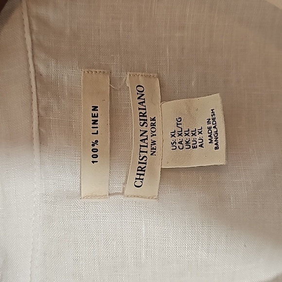 Cristian Siriano 100% Linen White Button Down Shirt - Picture 3 of 7